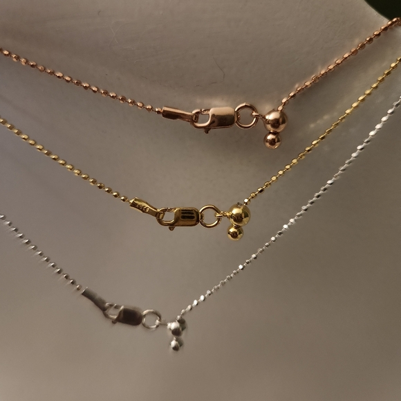 Set of 3 Bead Link Sliding Adjustable 24 Inch Necklace Set - Picture 3 of 4